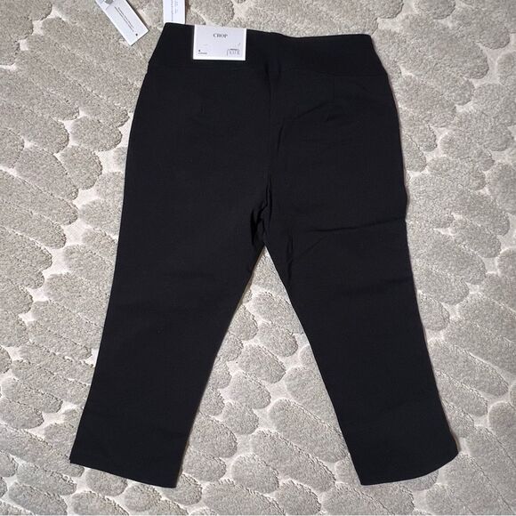 CHRISTOPHER & BANKS Signature Slimming Black Pull On Cropped Pants - Size 4 - Picture 2 of 7
